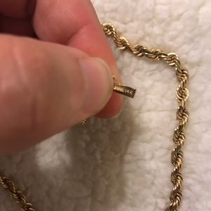14k solid gold rope chain 18-19 inch..